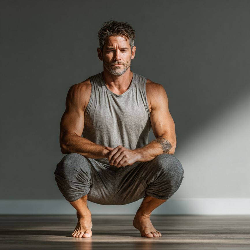 Чоловік виконує функціональні вправи