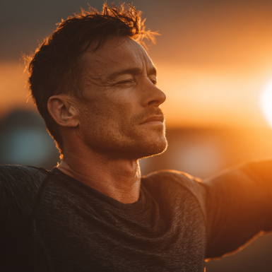 Чоловік у віці виконує вправи на стабільність